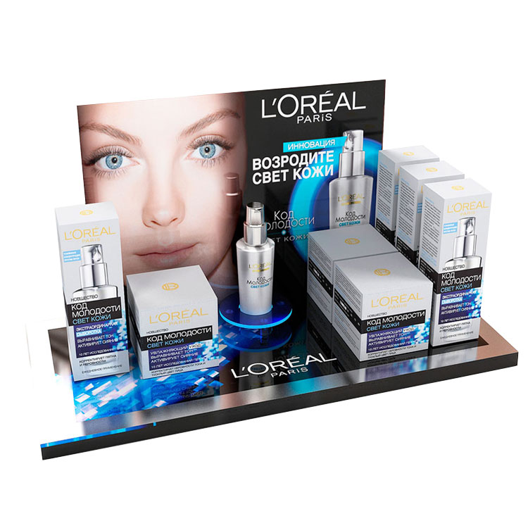 Acrylic merchandiser display for makeup or cosmetics