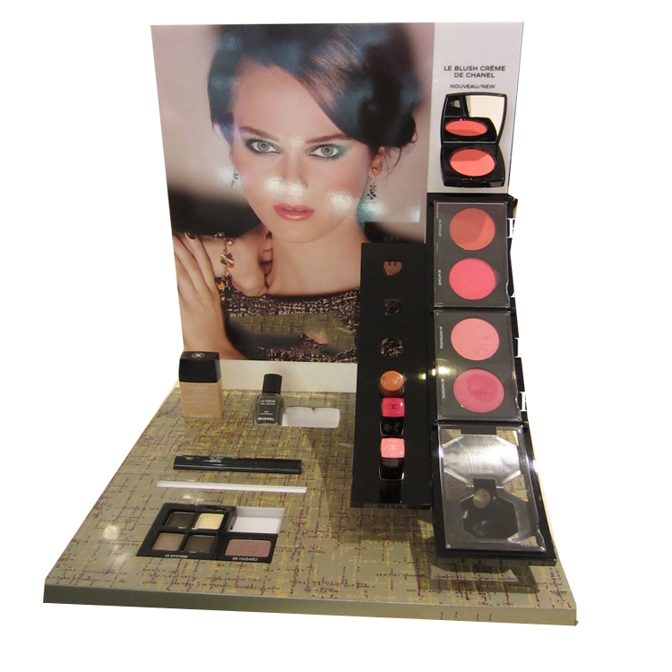 Modern acrylic cosmetics merchandiser display counter
