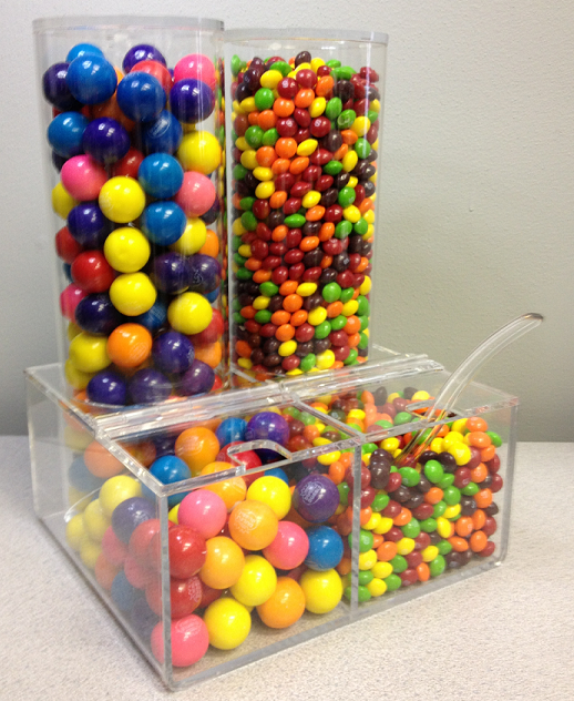 Twins acrylic candy box dispenser