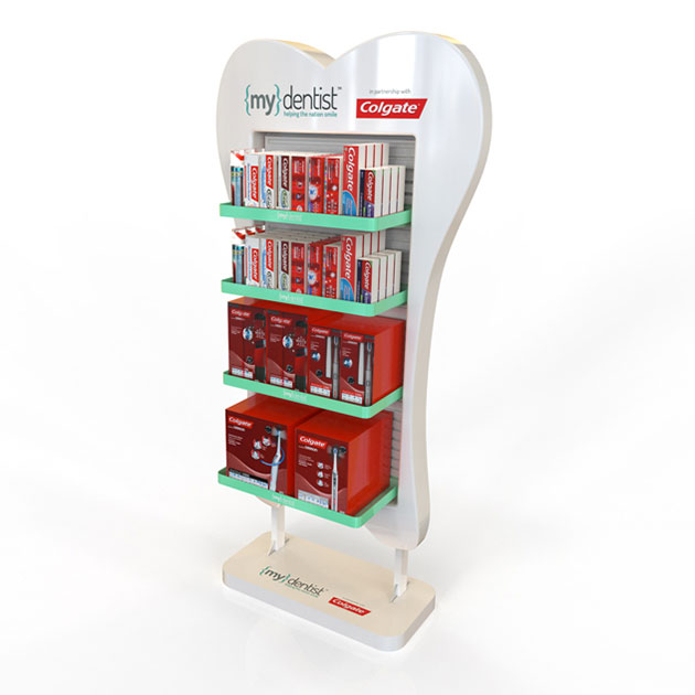 Floor standing metal toothpaste display stand