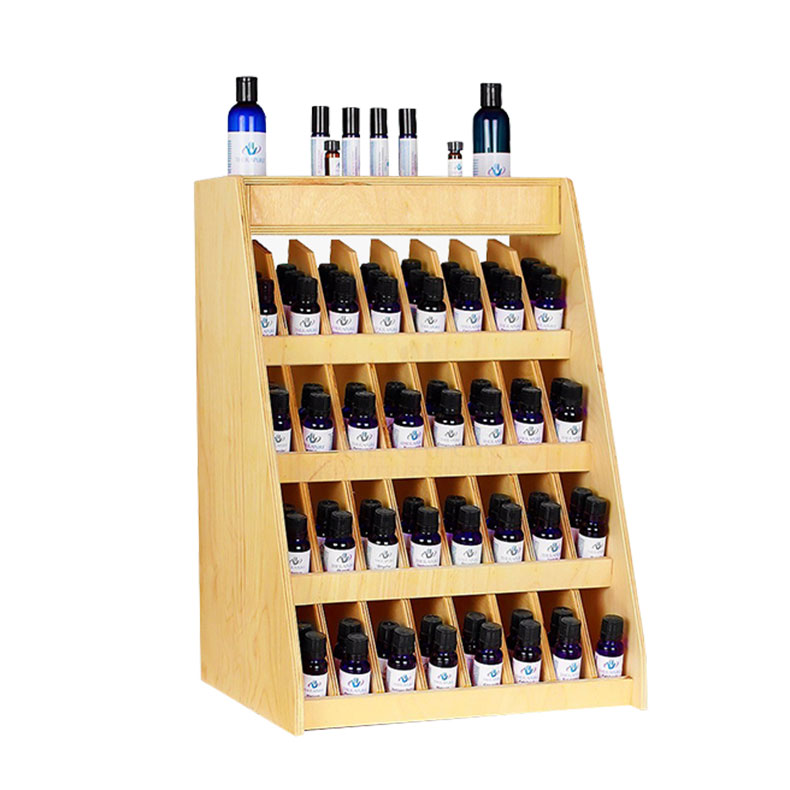 Wooden bamboo display racks for perfume oils