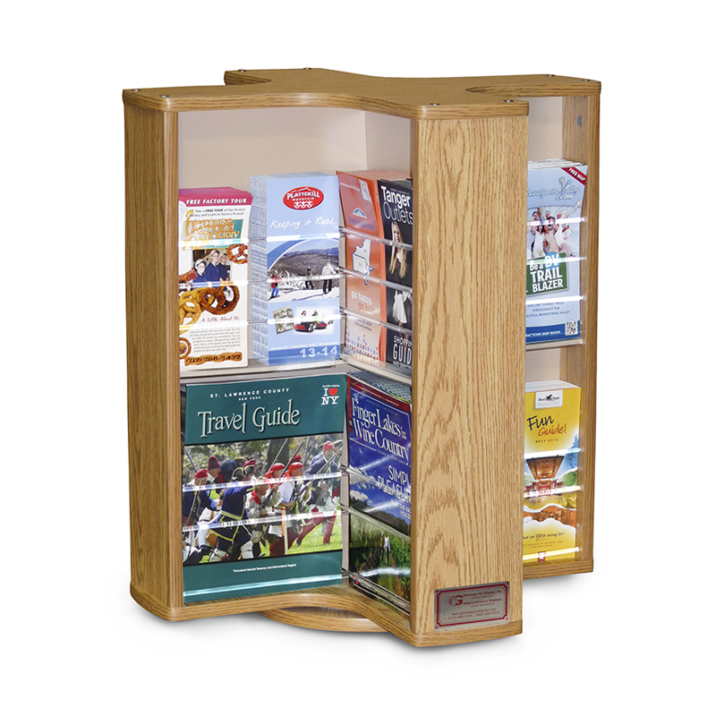 Table top wood literature magazine newspaper display stand