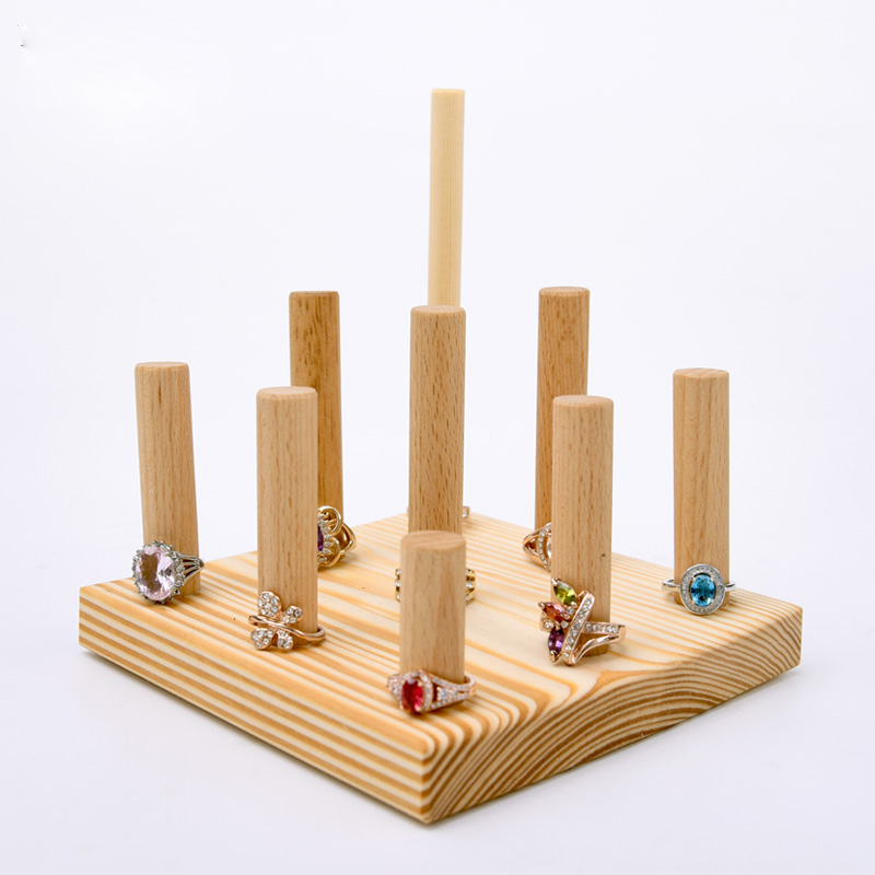 Wooden jewelry earring display stand