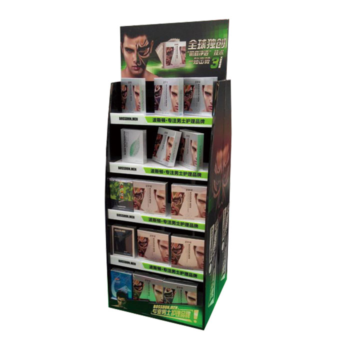 Floor standing cardboard display units racks for cosmetics