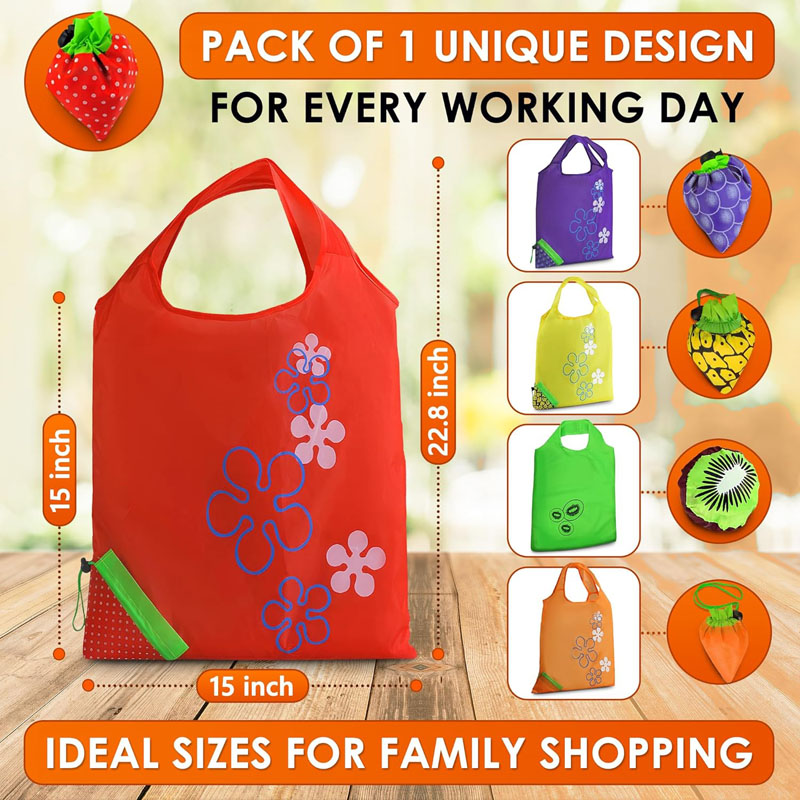 Reusable Grocery Bags Foldable - Fruit Grocery Tote Bag for Women Reusable Shopping Bags Travel Tote Bags Small Shopping Bags