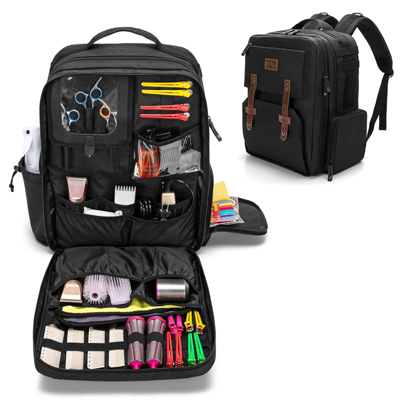 Travel Barber Case, Large Capacity Hairdresser Bag Holds Various Hair Cutting Tools 