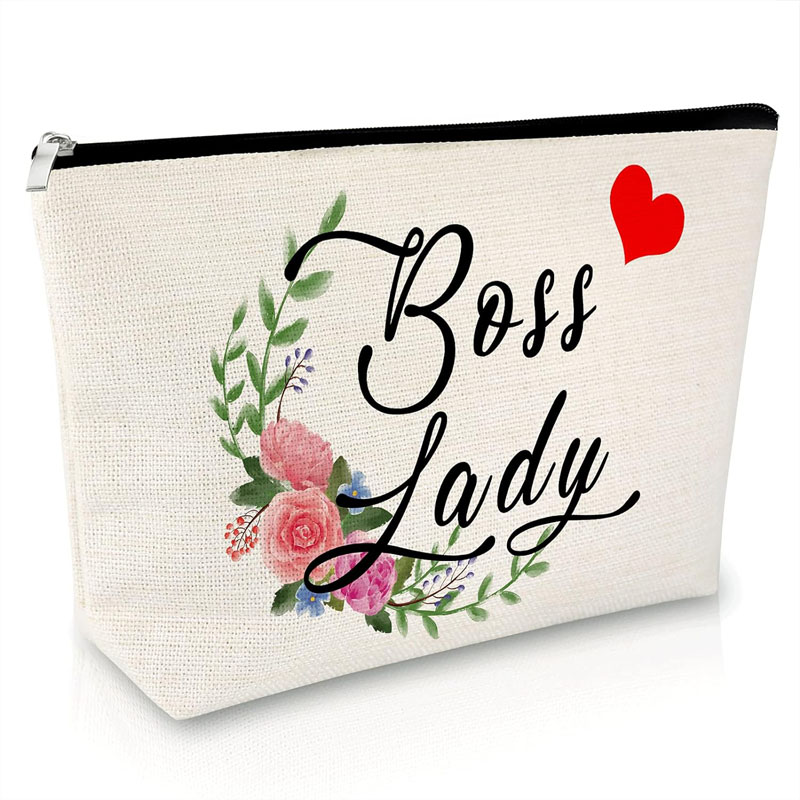 Boss Lady Appreciation Gift Makeup Bag Coworker Leaving Gift Thank You Gift for Boss Manager Going Away Gift Cosmetic Bag Boss Day Gifts for Director Leader Manager Retirement Birthday Gift