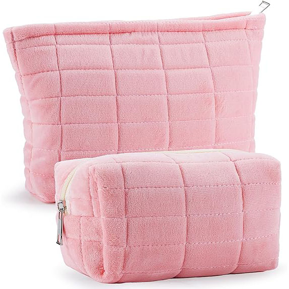 Checkered Makeup Bag for Women Travel Large Cosmetic Bag Set Cute Makeup Pouch for Purse Zippered Toiletry Bag Organizer Cute Y2K Trendy Aesthetic Makeup Brushes Storage Bag Makeup Case