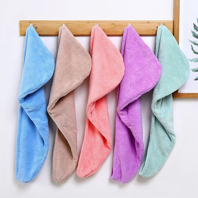 Hair Drying Towels, 5pcs Microfiber Hair Towel for Hair Turban Wrap Drying Head Towels for Girl Women (25 x 65cm)